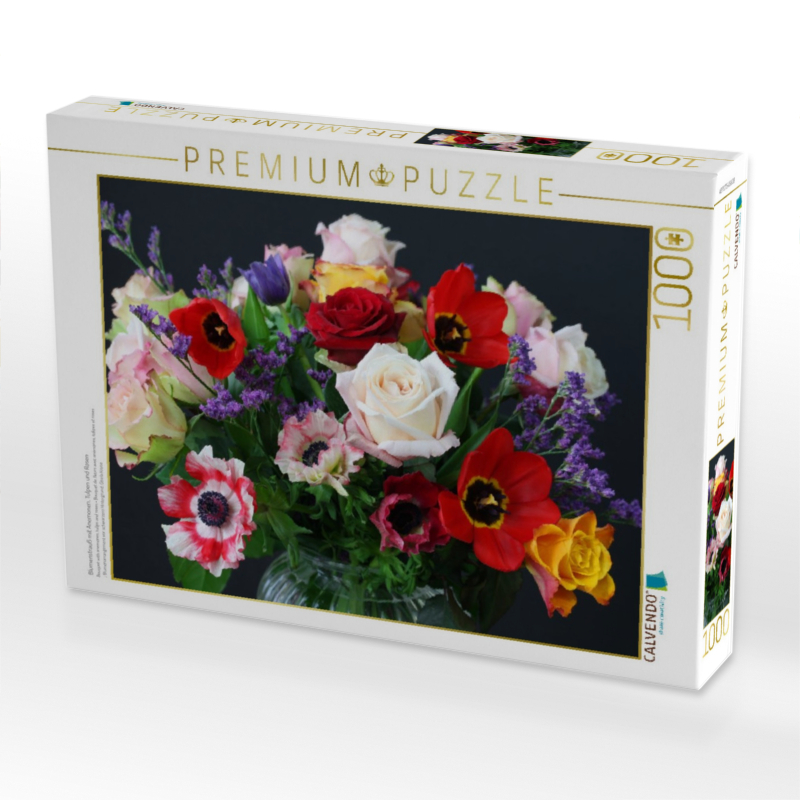 Blumenstrauß mit Anemonen, Tulpen und Rosen