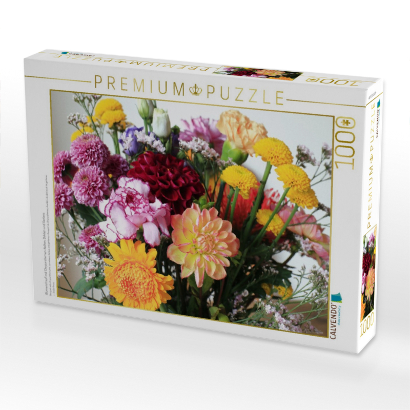 Blumenstrauß mit Chrysanthemen, Nelken, Dahlien und Gerbera