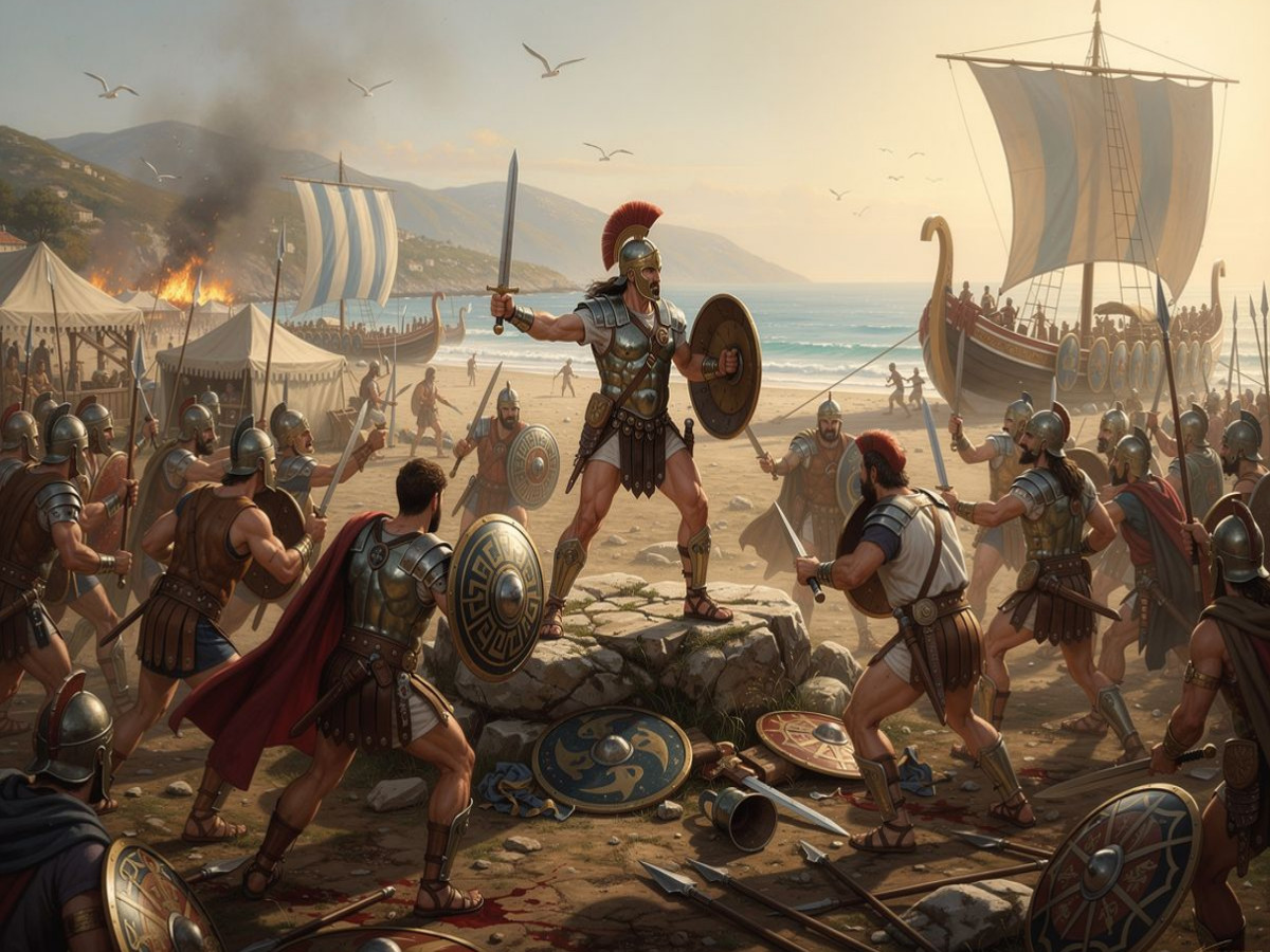 Odysseus' Kampf gegen die Kikonen