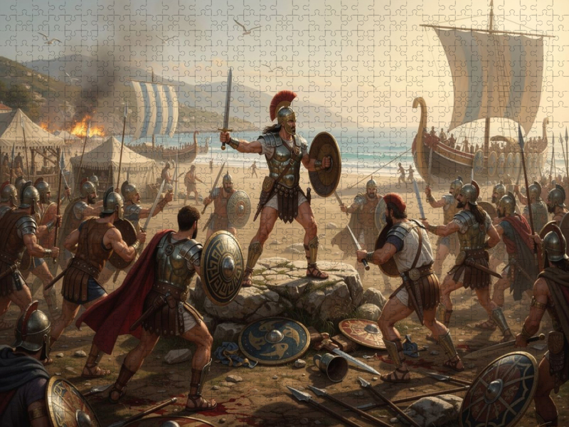 Odysseus' Kampf gegen die Kikonen