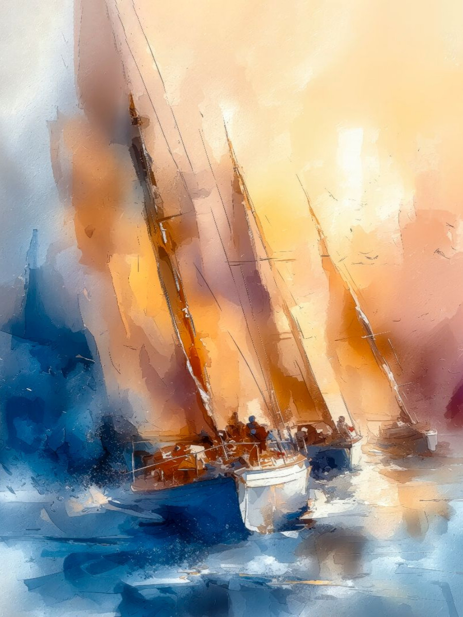 Dynamik in Blau und Gelb