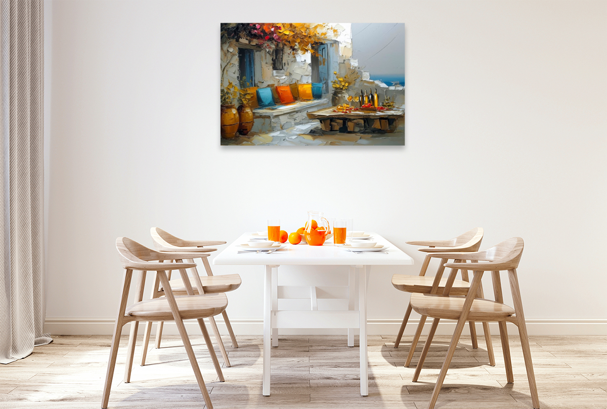 Mykonos - Abendstimmung auf einer Gartenterrasse