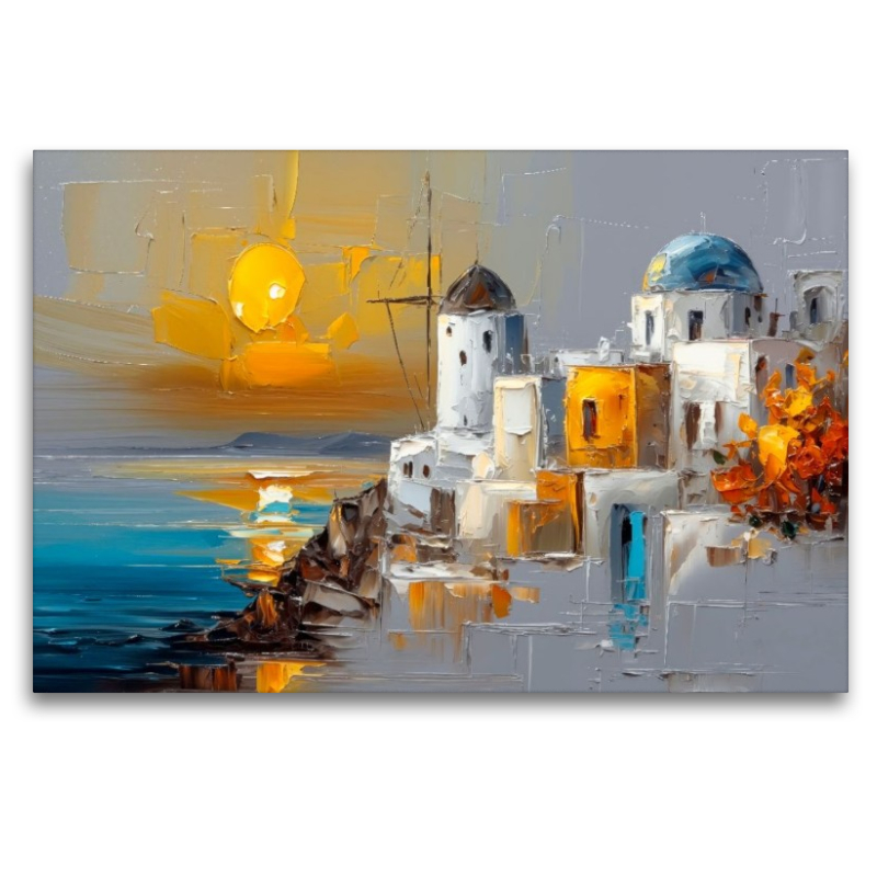 Santorini - Steilküste bei aufgehendem Vollmond