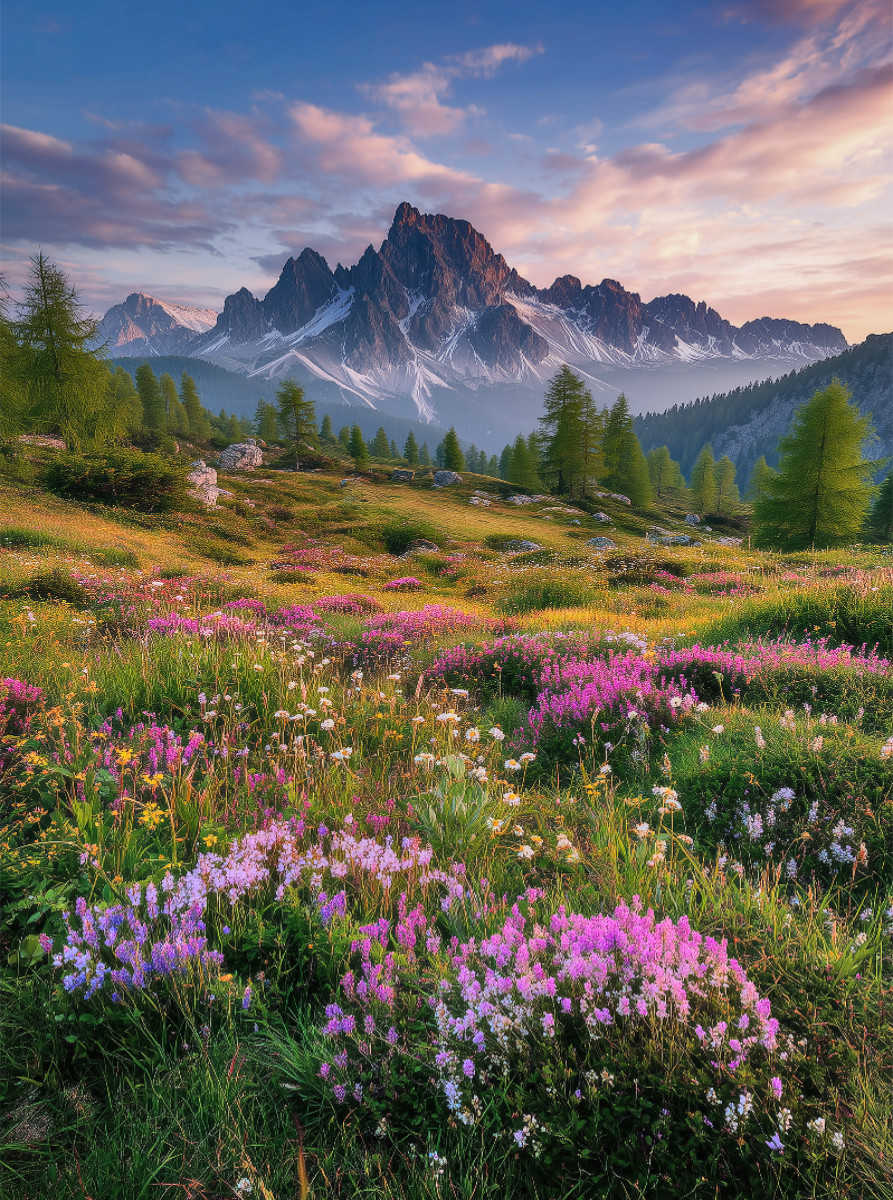 Blüten tragen die Sprache der Berge