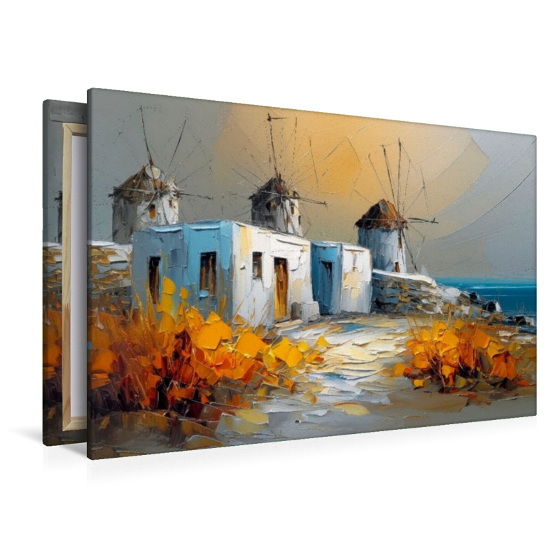 Mykonos - Kykladenhäuser und Windmühlen