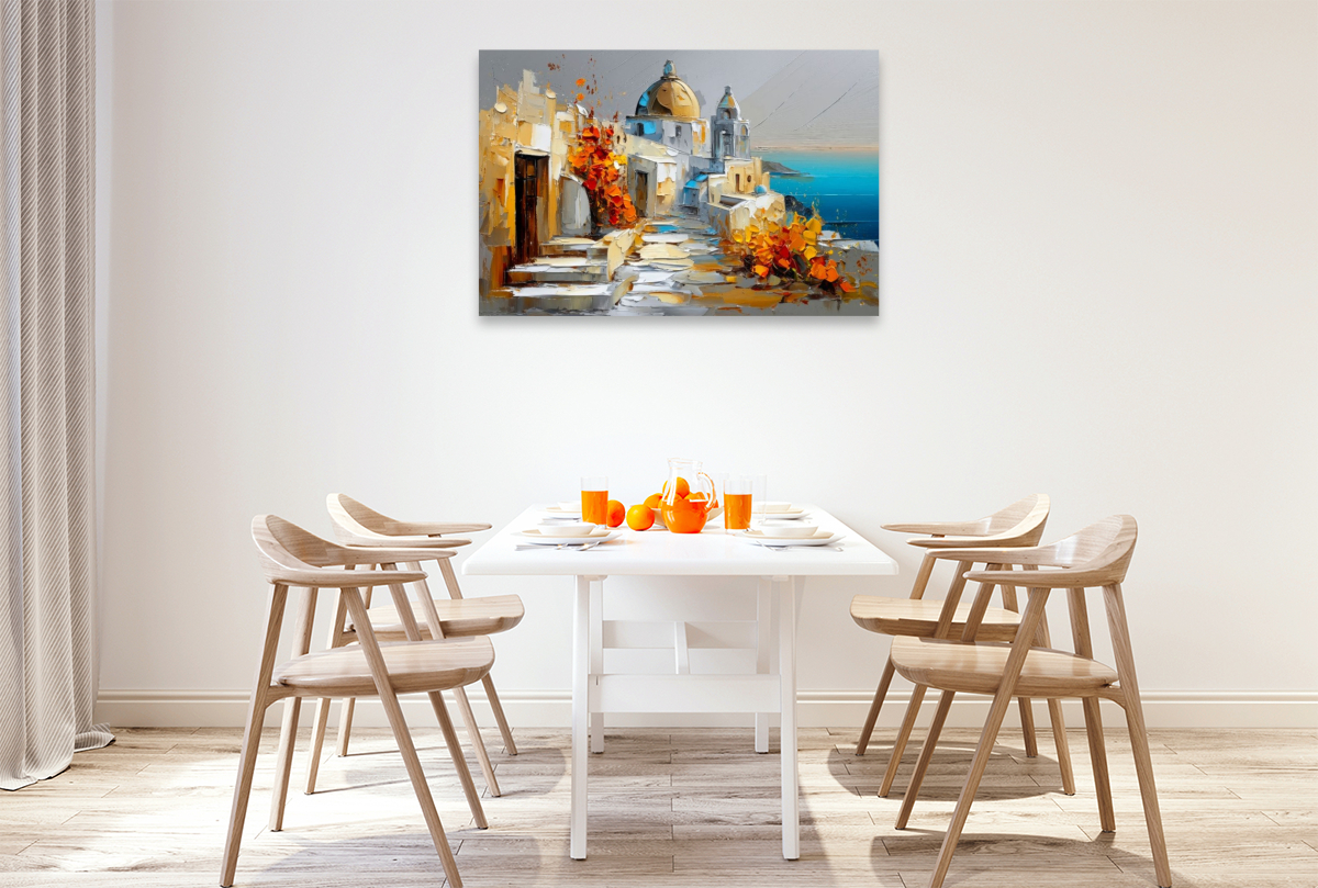 Santorini - Blick auf die weißen Kykladenhäuser