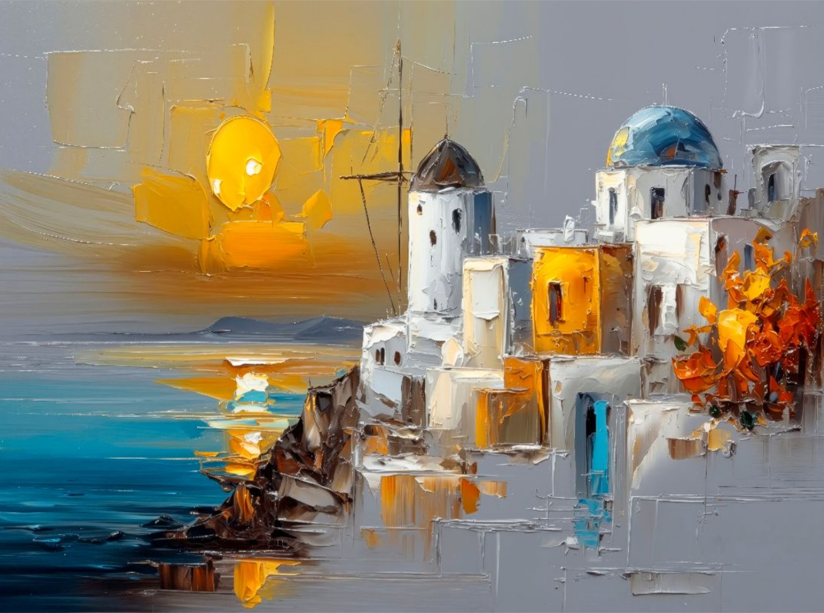 Santorini - Steilküste bei aufgehendem Vollmond