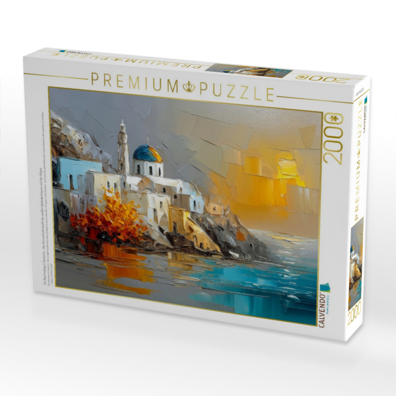 Ein Nachmittag in Santorini - das Sonnenlicht streift die weißen Kykladenhäuser auf der Klippe