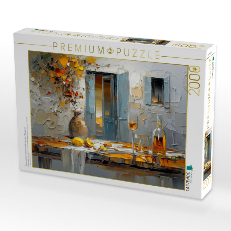 Eine rustikale mediterrane Tafel nach dem Mittagessen