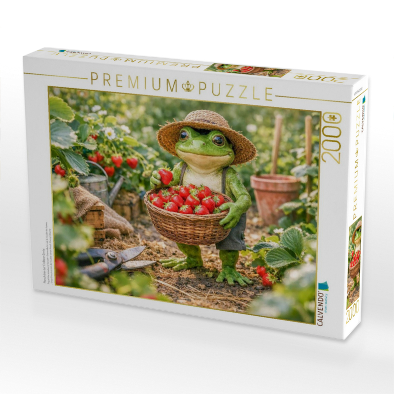 Frosch bei der Erdbeer Ernte