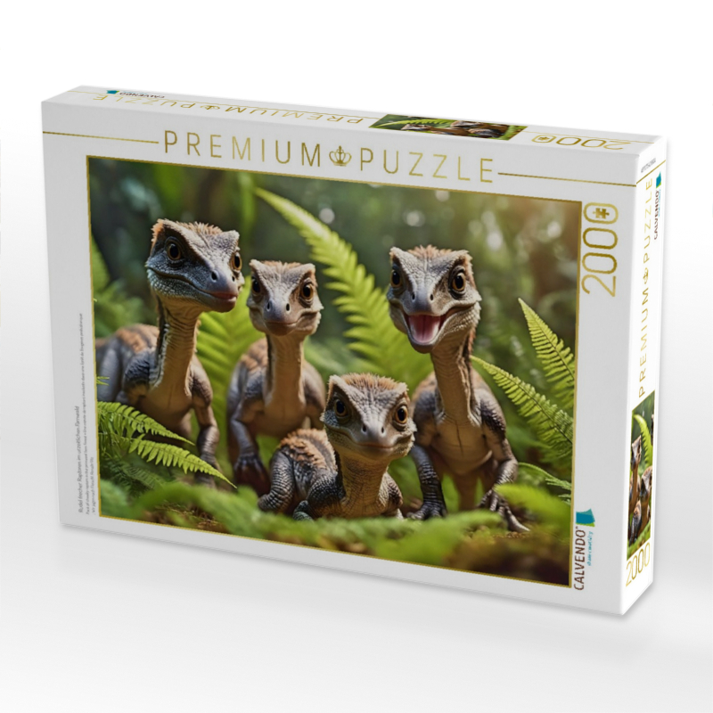 Rudel frecher Raptoren im urzeitlichen Farnwald