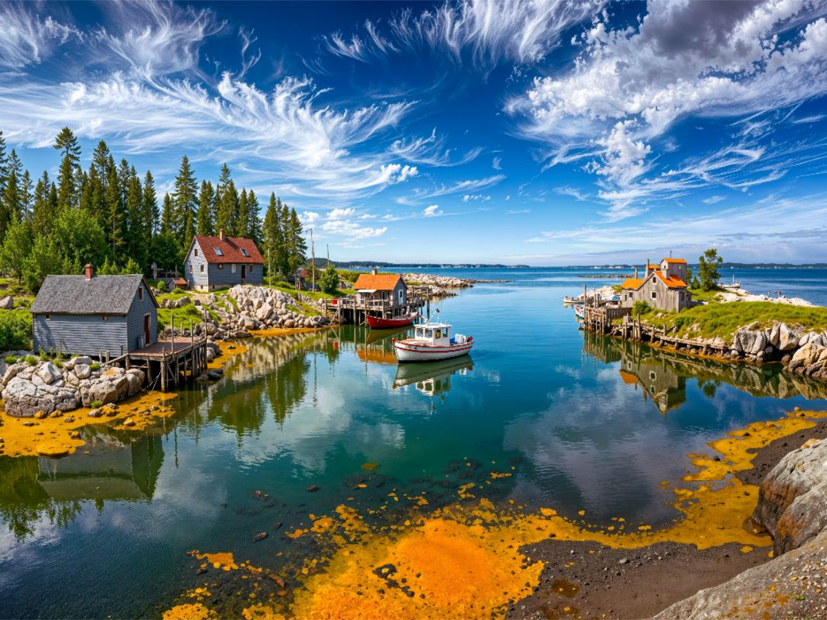 Fischerdorf auf Nova Scotia