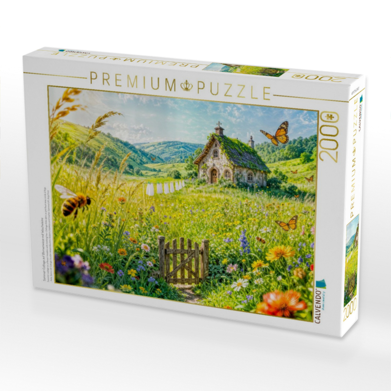 Sommer‑Cottage auf Blumenwiese mit Wäscheleine