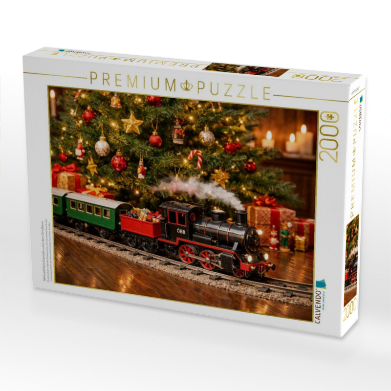 Weihnachtliche Eisenbahn unter dem Christbaum