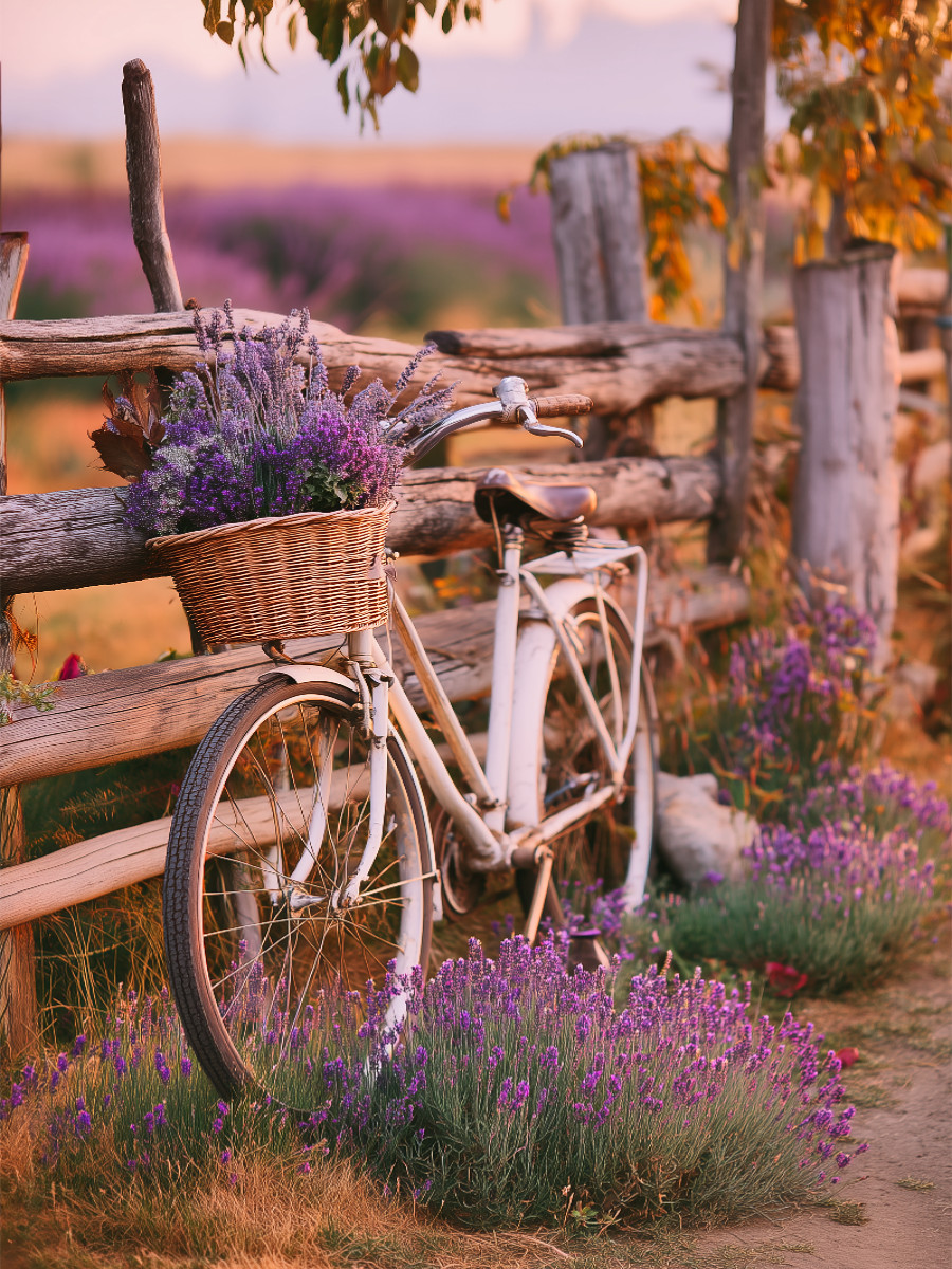 Lavendel im warmen Herbstton