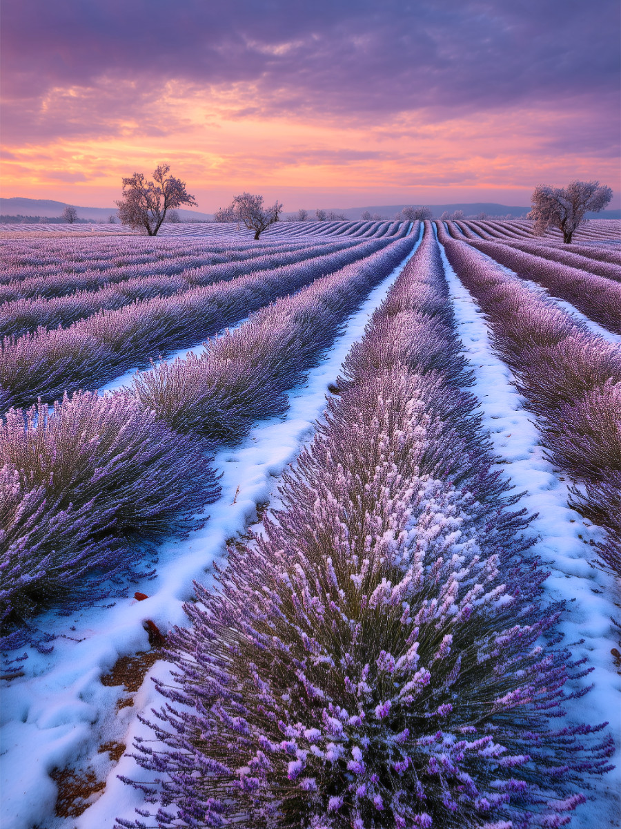 Lavendel im winterlichen Licht