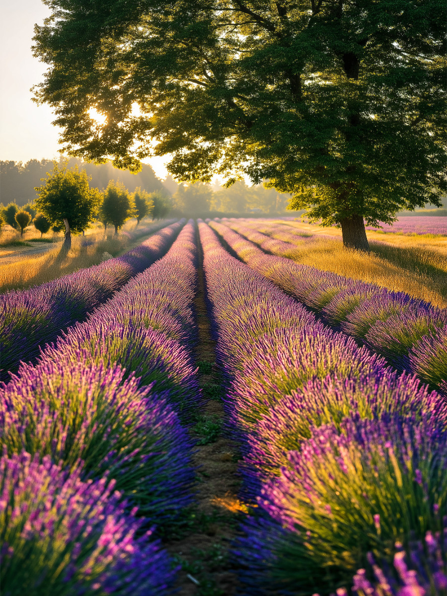 Lavendel im sanften Regen