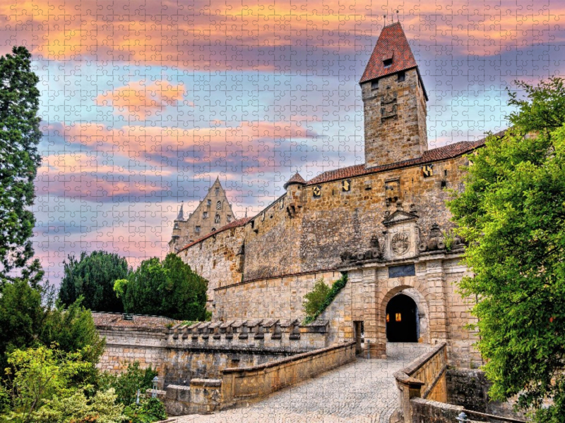 Veste Coburg mit Hauptportal und Bulgarenturm, Oberfranken, Bayern