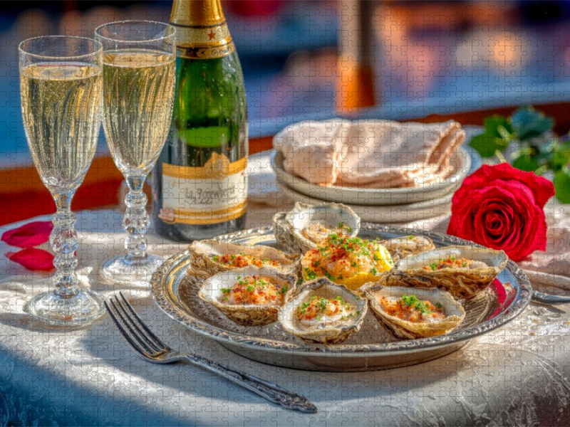 Perfekt angerichtete Austern