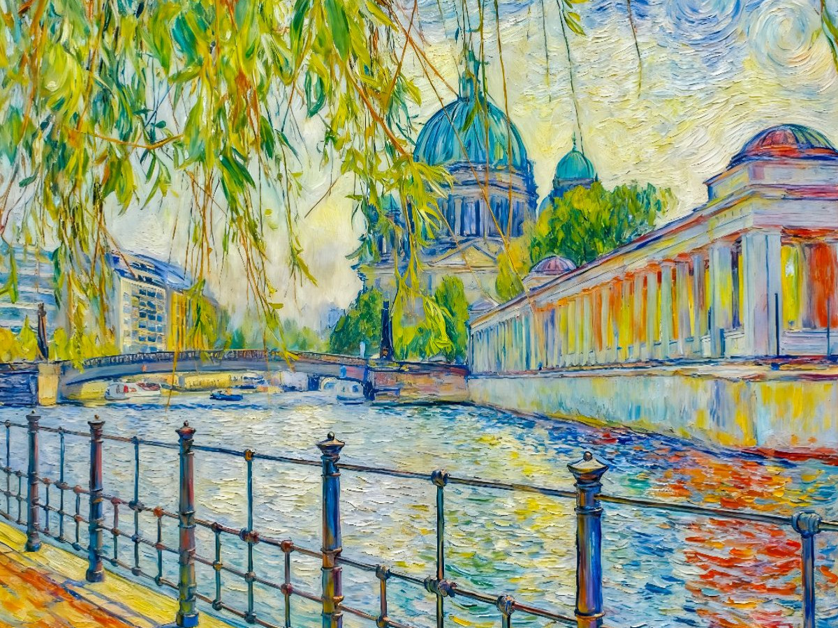 Spreeblick mit Kolonnaden – Berliner Impressionen