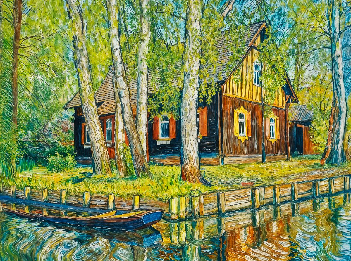 Idyllisches Spreewaldhaus am Wasser - Traditionelle Kahnlandschaft