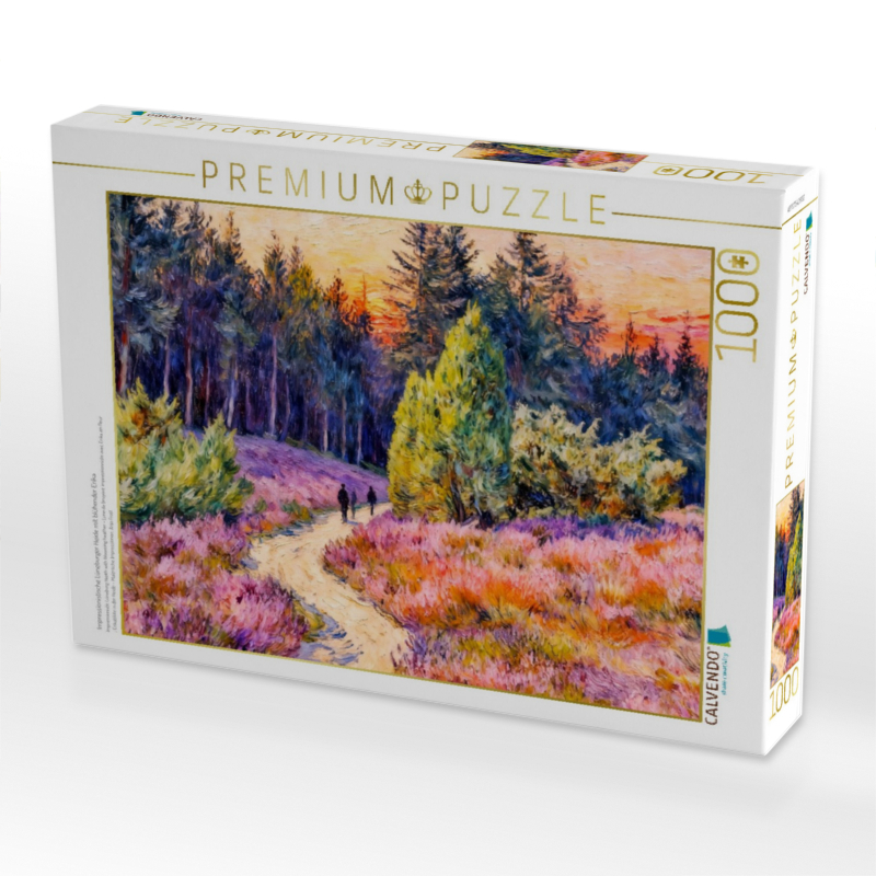 Impressionistische Lüneburger Heide mit blühender Erika