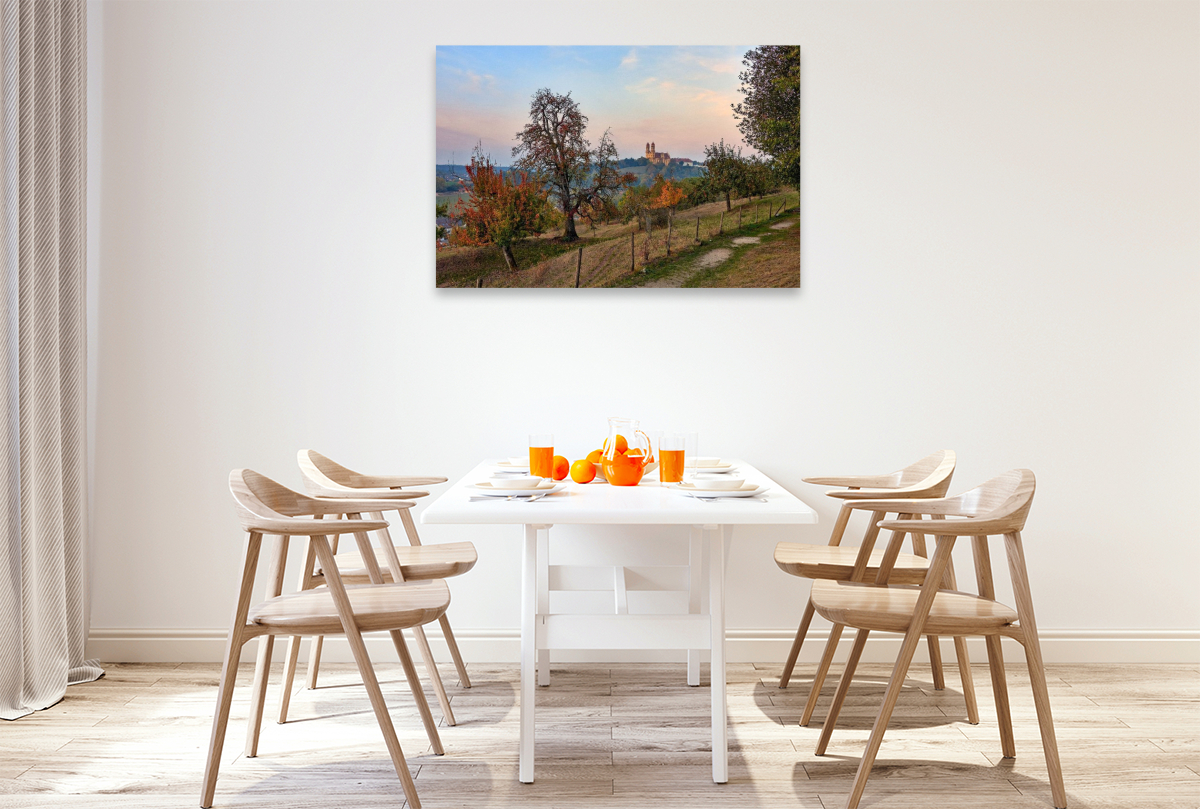 Die Wallfahrtskirche in Ellwangen im Sonnenuntergang, Baden-Württemberg, Deutschland