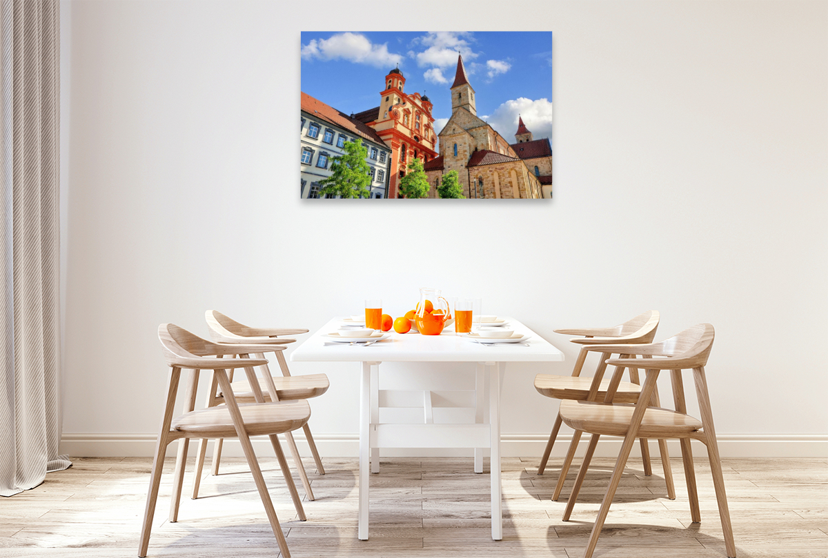 Die barocke Stadtkirche Ellwangen neben der Basilika St. Vitus in Ellwangen, Baden-Würtemberg