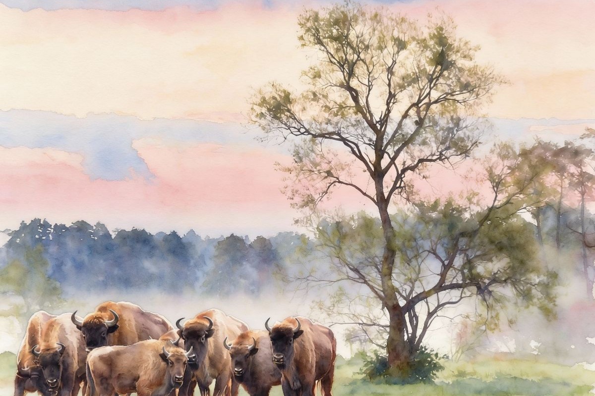 Wisente im Nationalpark Bialowieza