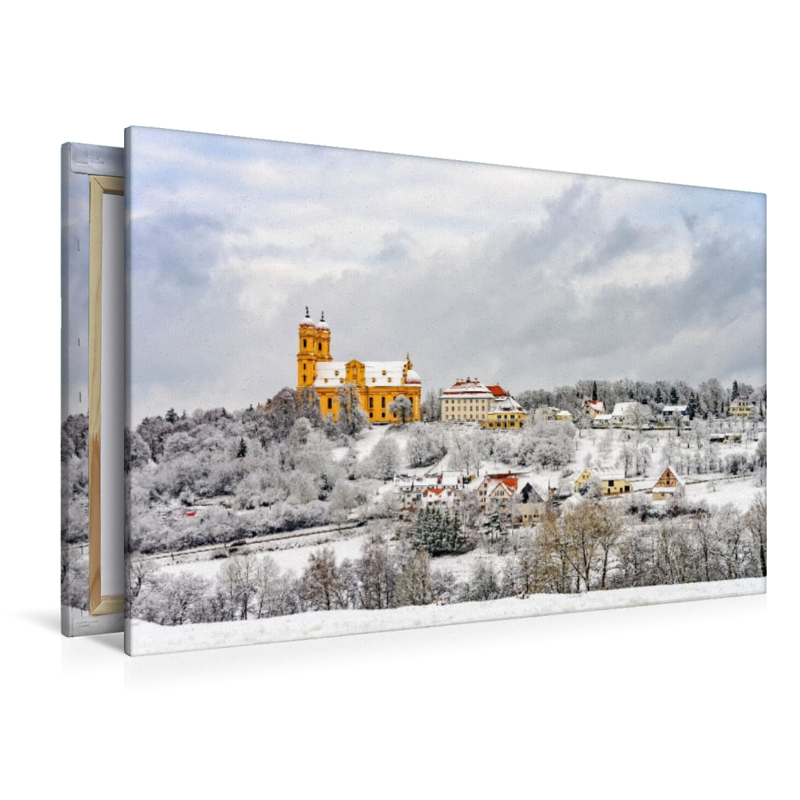 Der winterliche Schönenberg mit der Wallfahrtskirche in  Ellwangen (Jagst) im Ostalbkreis