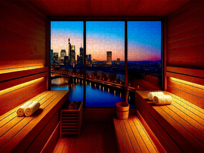 In der Skyline-Sauna