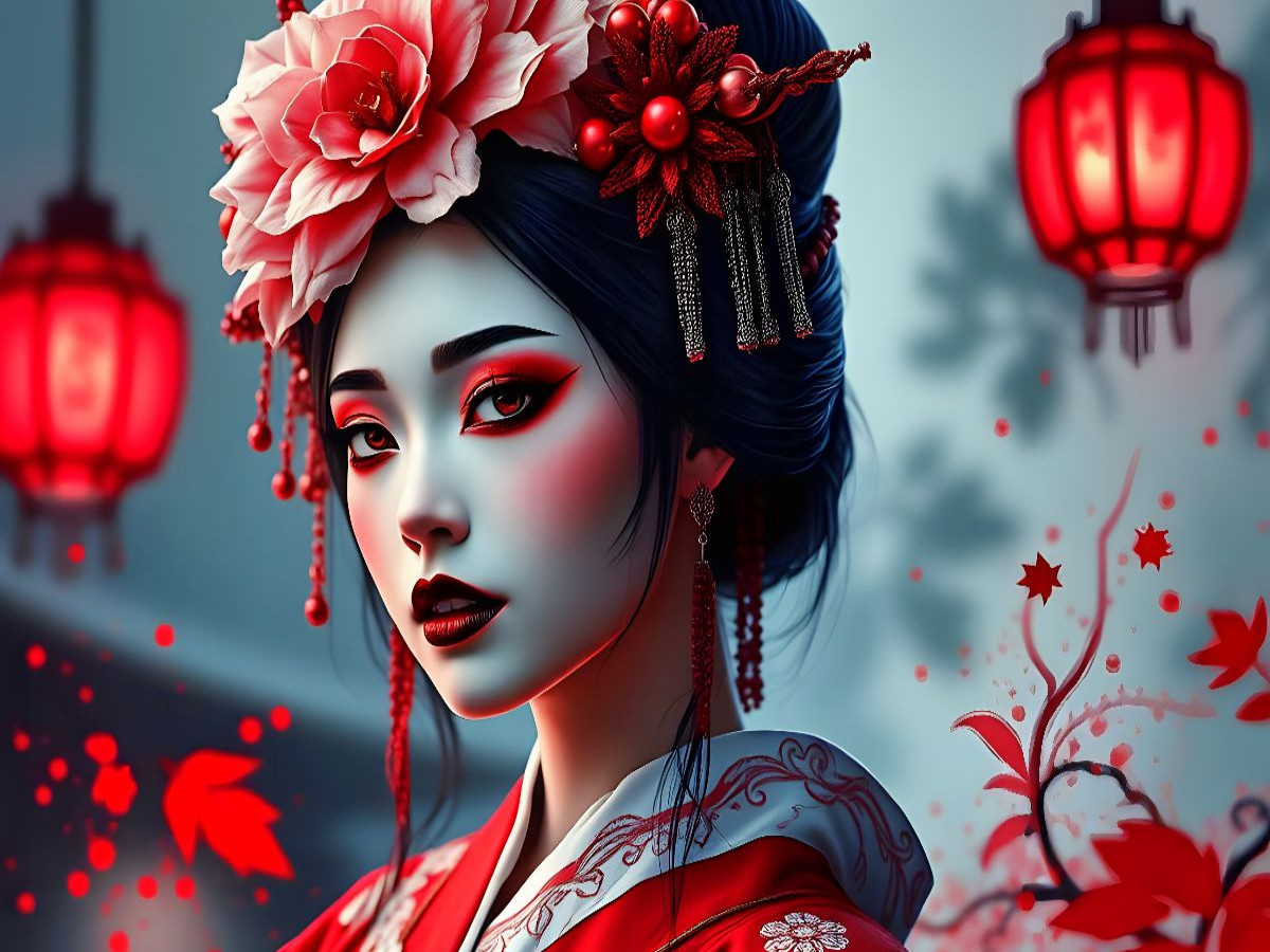 Ein Motiv aus dem Kalender Dunkle Eleganz der Geishas