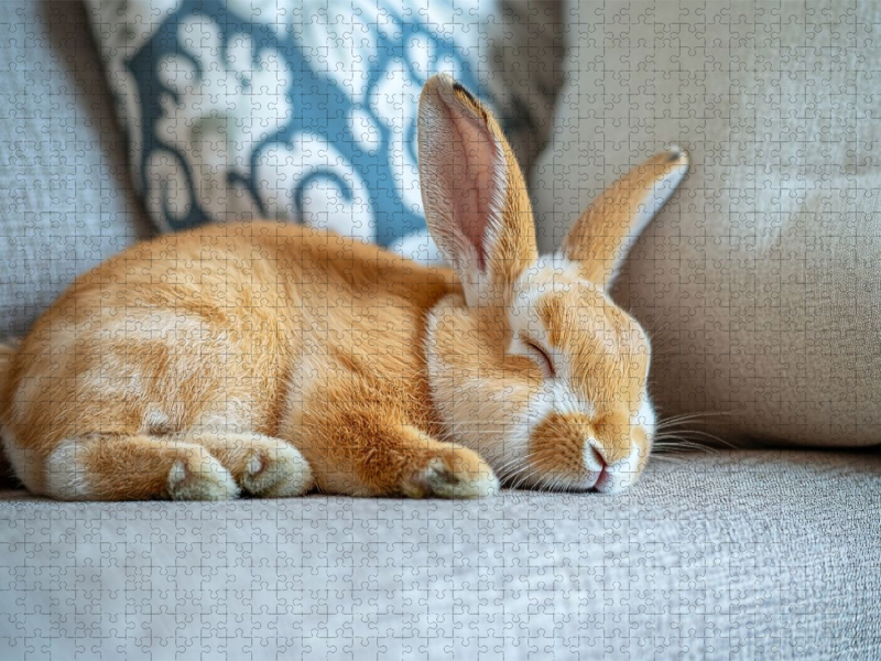 Couch Kaninchen im Schlaf