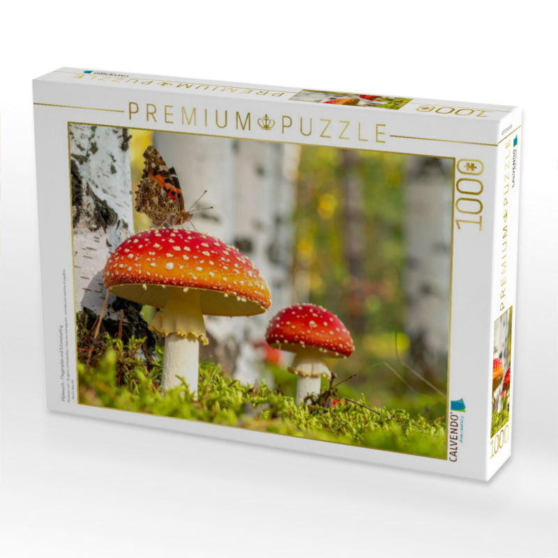 Pilzbesuch - Fliegenpilze und Schmetterling