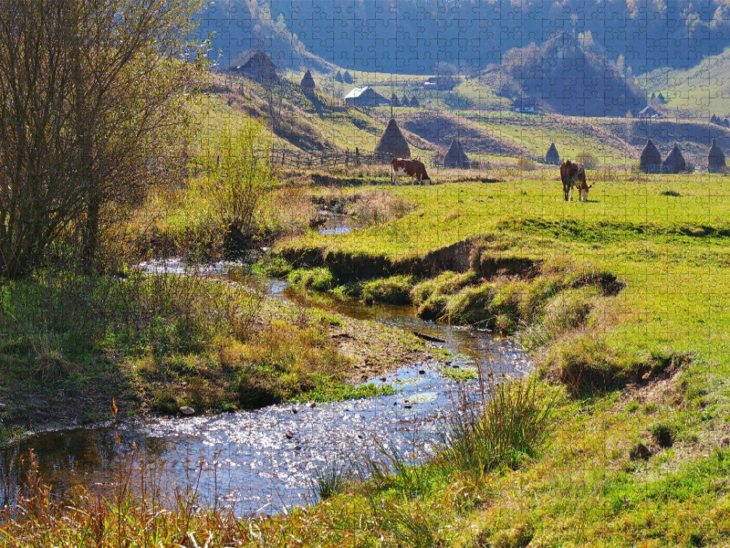 Sanft schlängelt sich das Wasser durch die Landschaft
