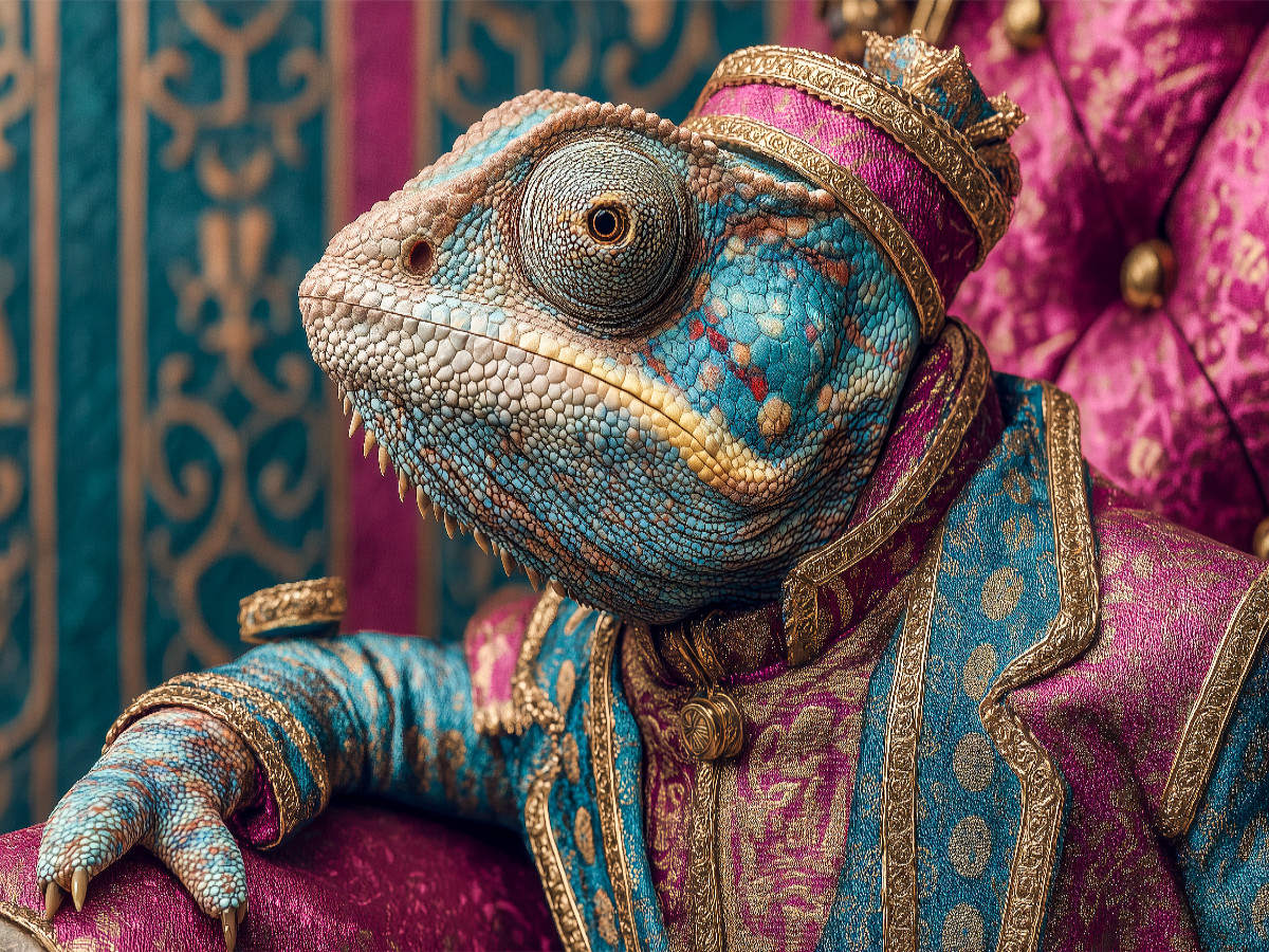 Königliches Chamäleon im Thronsaal