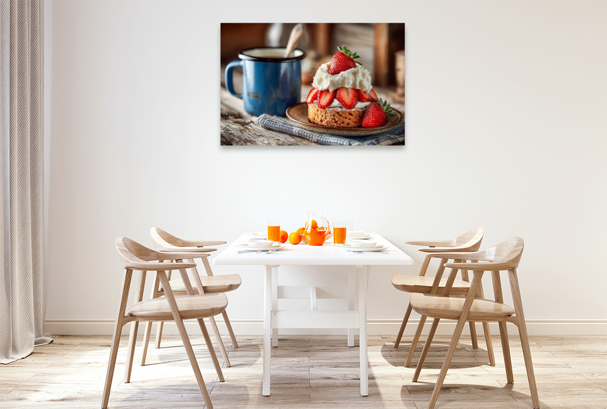 Frisches Erdbeertörtchen mit Sahnehaube und sommerlichem Genussmoment