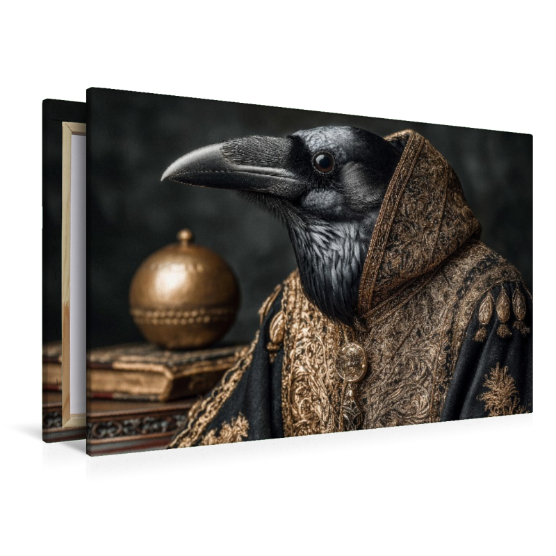 Vornehmer Rabe in goldener Robe