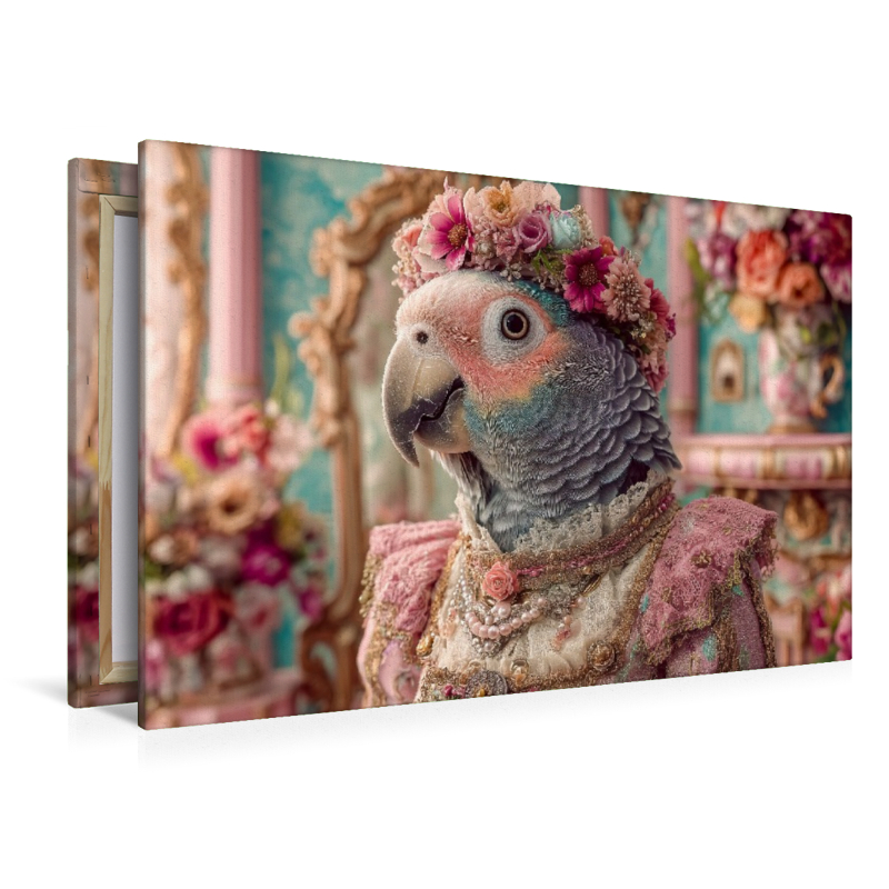 Königlicher Papagei mit Blumenkrone