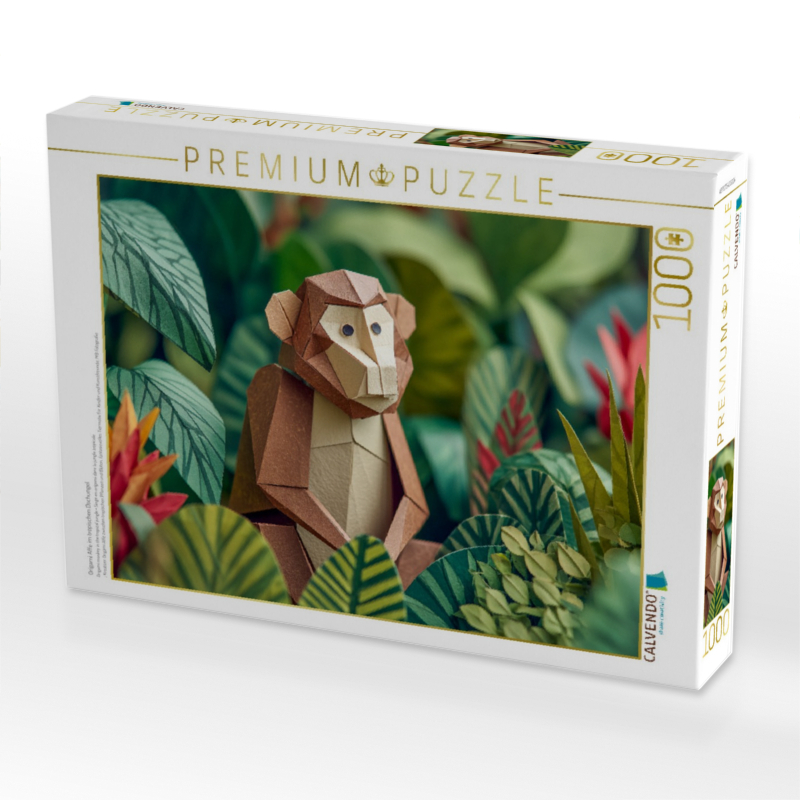 Origami Affe im tropischen Dschungel
