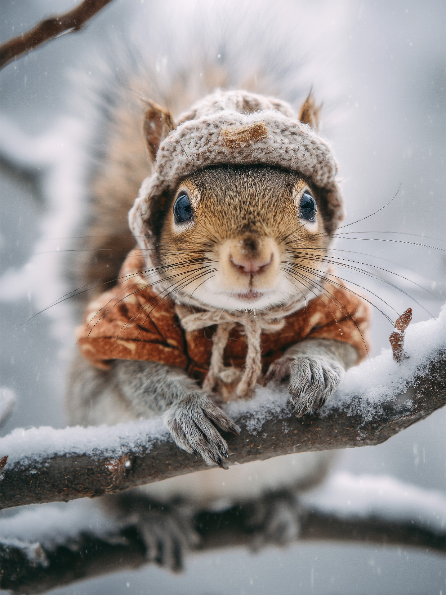 Eichhörnchen im Winter