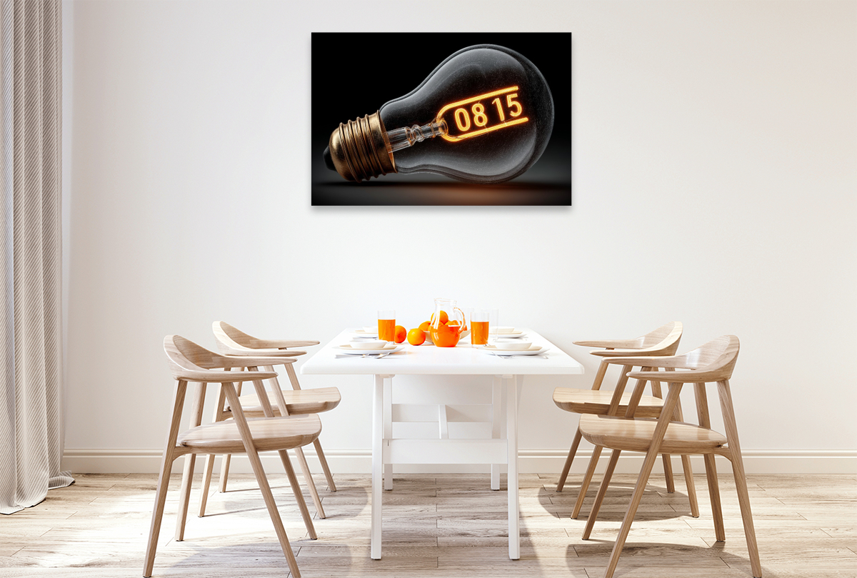 Glühbirne mit 0815 Leuchtschrift