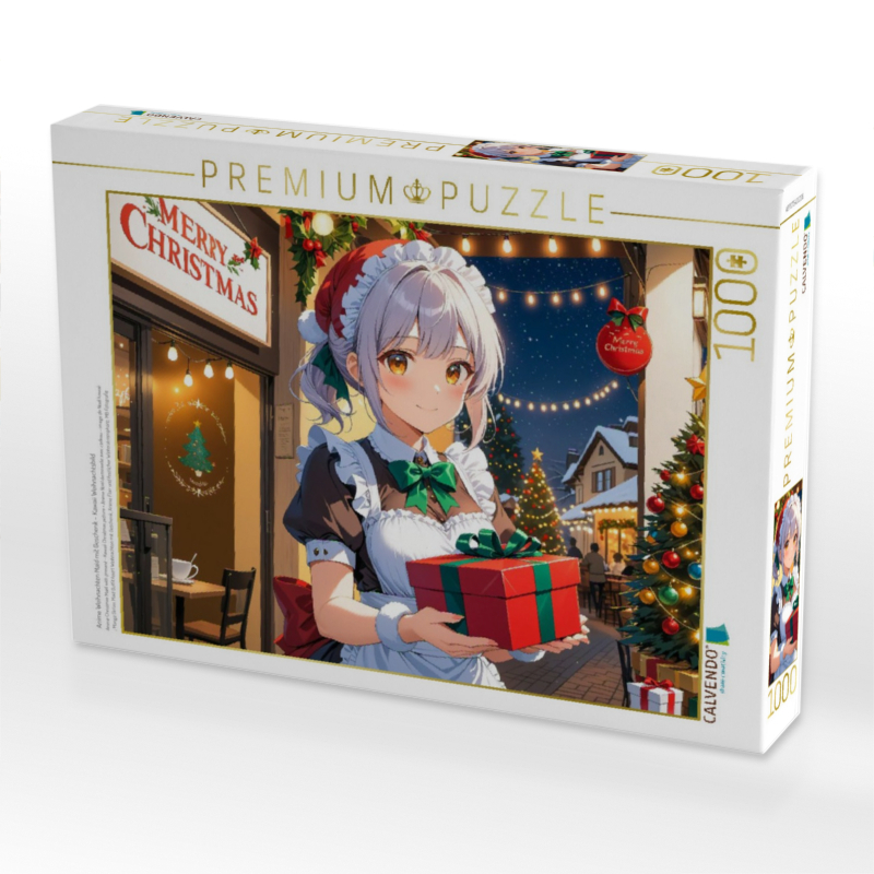 Anime Weihnachten Maid mit Geschenk – Kawaii Weihnachtsbild