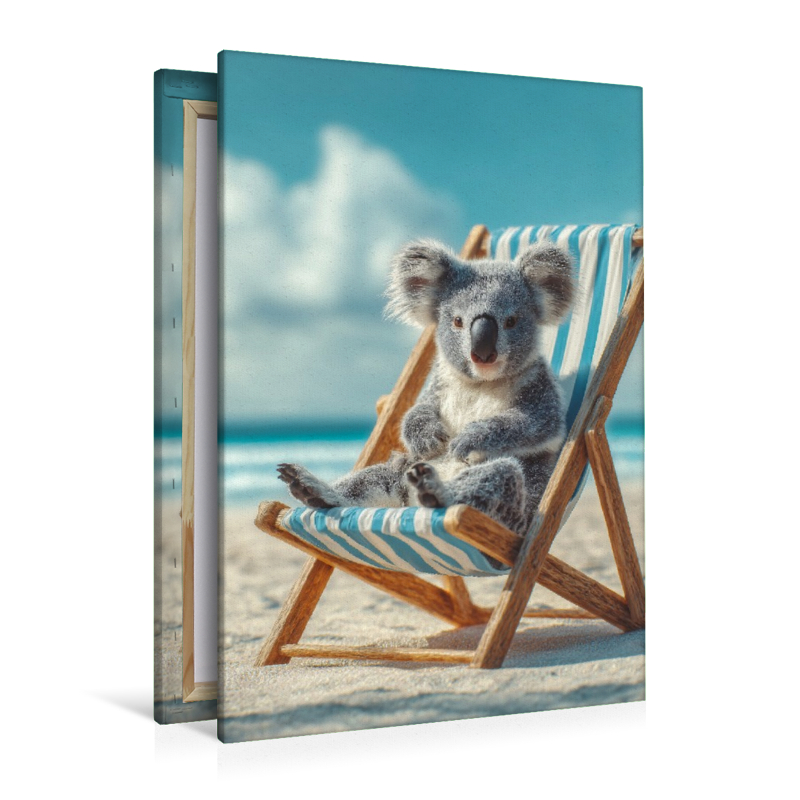 Koalabär im Liegestuhl am Strand