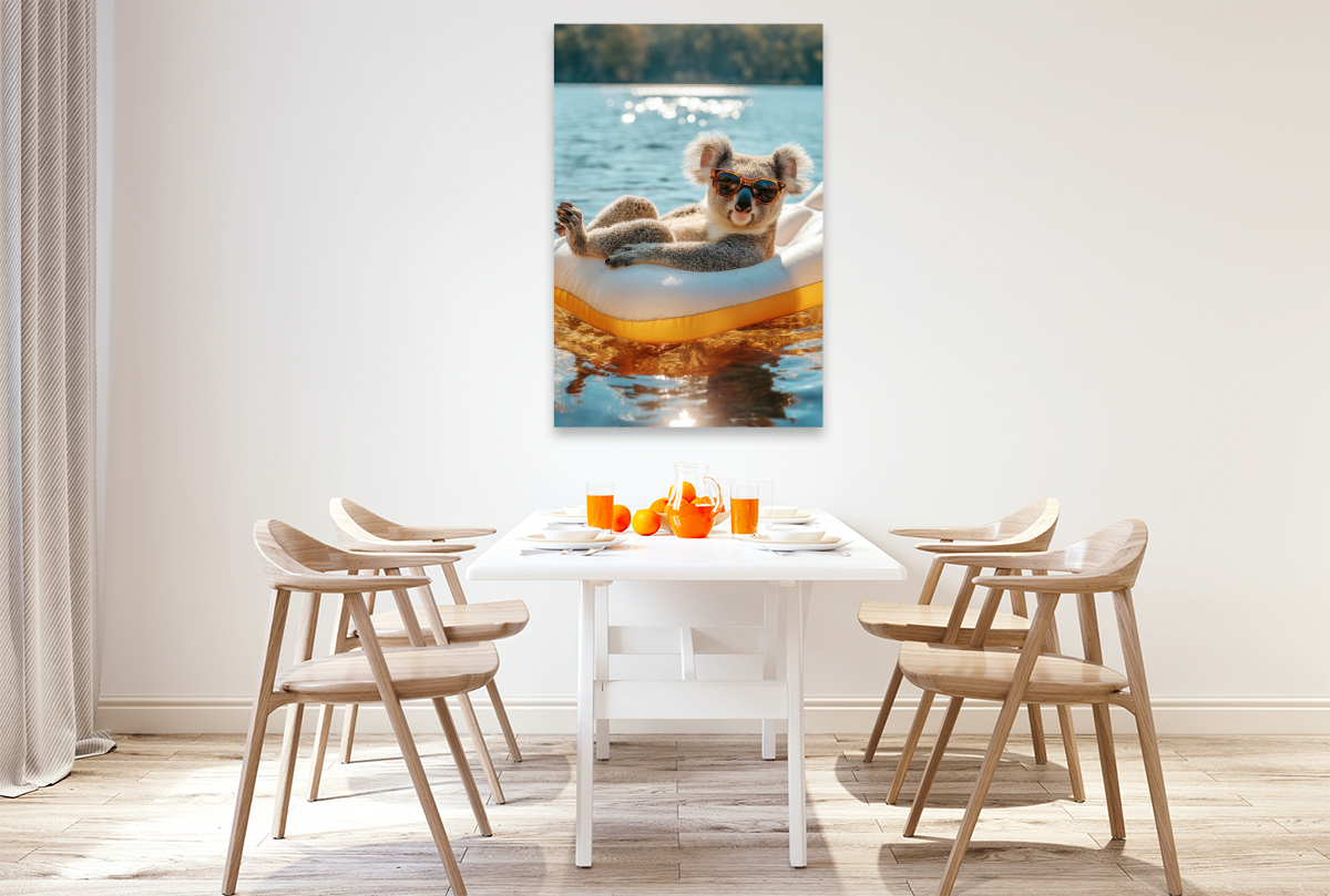 Koala mit Sonnenbrille im Schwimmring