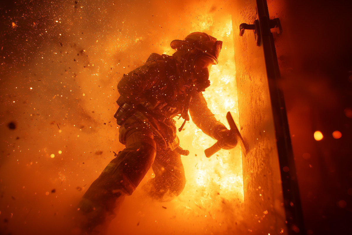 Feuerwehrmann im Feuer