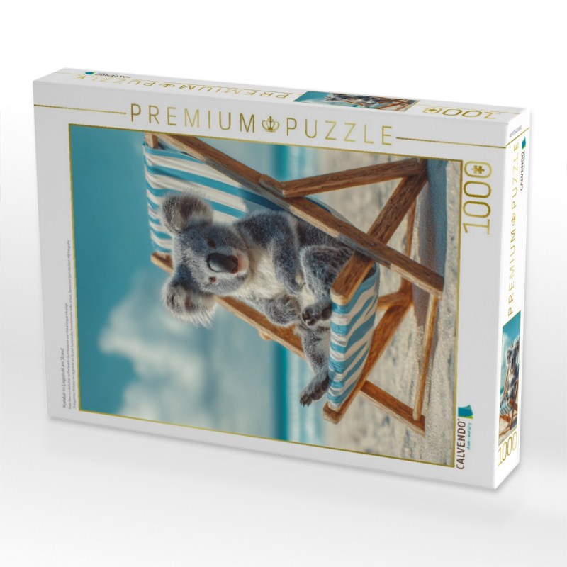 Koalabär im Liegestuhl am Strand