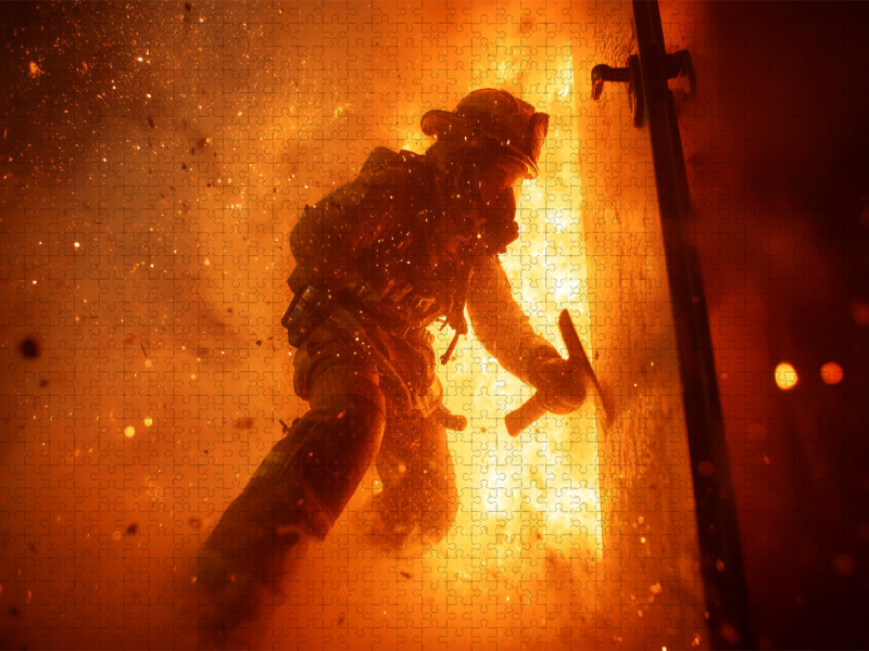 Feuerwehrmann im Feuer