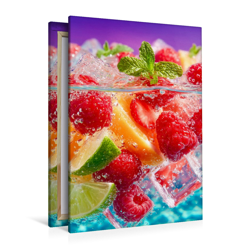 Frische Früchte mit Eiswürfeln und Minze