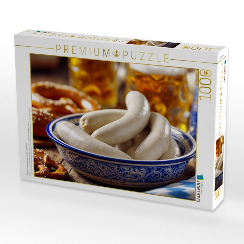 Bayerische Weißwürste mit Bier und Brezel